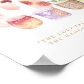 Open Bar Waterverf Citrus Cocktails Wedding Drink Poster (Hoek)