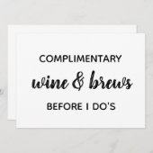 OPEN BAR Weddenschap Kaart (Voorkant / Achterkant)