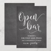 Open Bar Wedding Alcohol Sign (Voorkant / Achterkant)