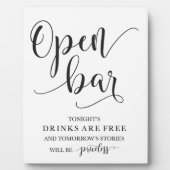 Open Bar Wedding Alcohol Sign Fotoplaat (Voorkant)