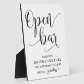 Open Bar Wedding Alcohol Sign Fotoplaat (Zijkant)