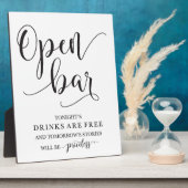 Open Bar Wedding Alcohol Sign Fotoplaat (Zijkant)