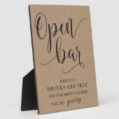 Open Bar Wedding Alcohol Sign Fotoplaat (Zijkant)