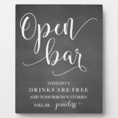 Open Bar Wedding Alcohol Sign Fotoplaat (Voorkant)