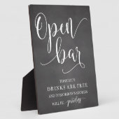 Open Bar Wedding Alcohol Sign Fotoplaat (Zijkant)