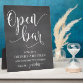 Open Bar Wedding Alcohol Sign Fotoplaat (Zijkant)