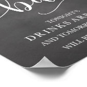Open Bar Wedding Alcohol Sign Poster (Hoek)