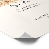 Open Bar Wijn Glazen en Bloemen Neutrale Trouwdag Poster (Hoek)