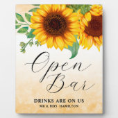 Open Bar, zonnebloem, tabletop Plaque Fotoplaat (Voorkant)