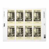 Open Bibliotheek Raam Ex Libris Sjabloon Boekenleg Etiket (Full Sheet)