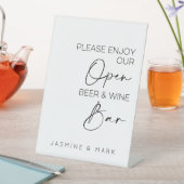 Open bier en wijn bar bruiloft reclamebord met voetstuk (Insitu)