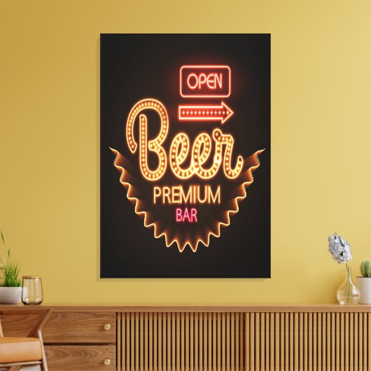 Open bierbar canvas afdruk (Insitu (Woonkamer))