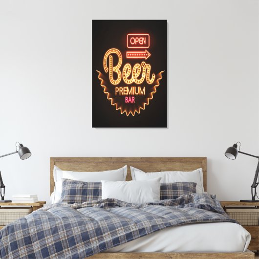 Open bierbar canvas afdruk (Insitu (Slaapkamer))