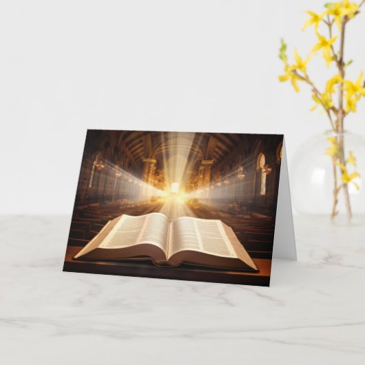 Open Bijbel Lichtstralen Kaart (Gele Bloem)
