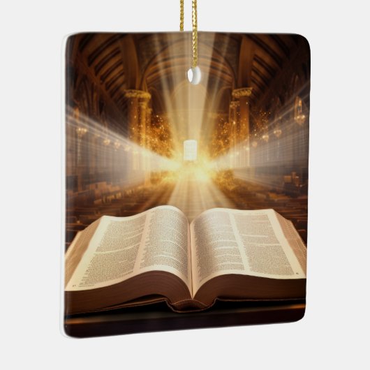 Open Bijbel lichtstralen Keramisch Ornament (Rechts)