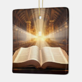 Open Bijbel lichtstralen Keramisch Ornament (Links)