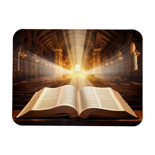 Open Bijbel lichtstralen Magneet (Horizontaal)