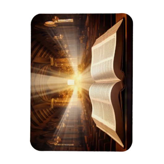Open Bijbel lichtstralen Magneet (Verticaal)