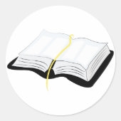 Open Bijbel Ronde Sticker (Voorkant)