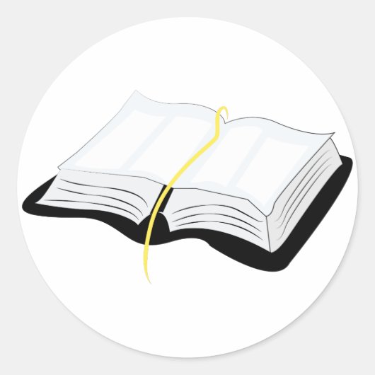 Open Bijbel Ronde Sticker (Voorkant)