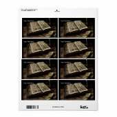 Open Bijbelboek met kaarsen - van Gogh Etiket (Full Sheet)