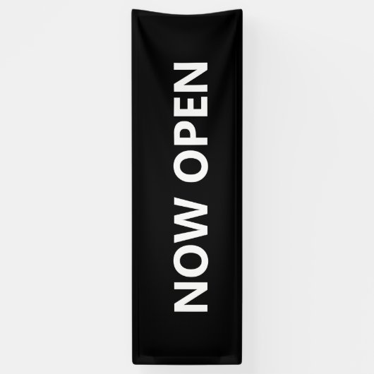 Open Black en White Business Spandoek (Verticaal)