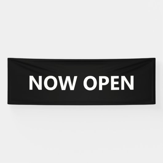 Open Black en White Business Spandoek (Horizontaal)