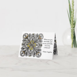 Open Bloem Doodle met Geef Citaat Bedankkaart