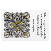 Open Bloem Doodle met Geef Citaat Magneet (Horizontaal)