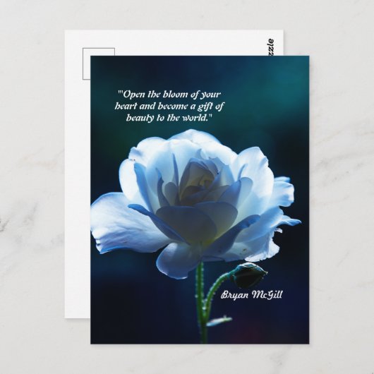 "Open Bloom van je hart" Faux Canvas Briefkaart (Voorkant / Achterkant)