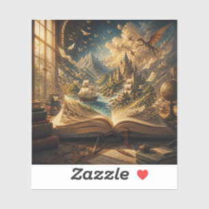 Open Boek Avontuur Schilderijen. Sticker