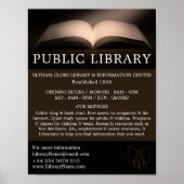 Open Boek, Bibliotheek Adverteren Poster (Voorkant)