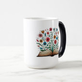 Open Boek Bloem Grote Morphing Keramiek Magische Mok (Voorkant rechts)