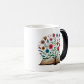 Open Boek Bloem Morphing Keramiek Magische Mok (Voorkant rechts)