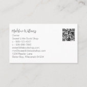 Open Boek Bloemen Boekhandel Visitekaartje (Achterkant)