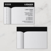 Open Boek (boekhouding) - zwart Visitekaartje (Voorkant / Achterkant)