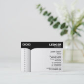 Open Boek (boekhouding) - zwart Visitekaartje (Staand voorkant)