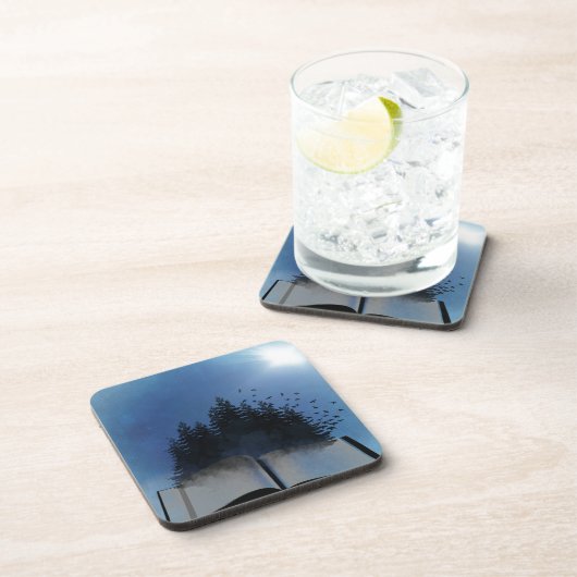 Open Boek Bos Drankjes Onderzetter (Rechterzijde)