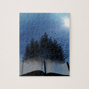 Open Boek Bos Legpuzzel