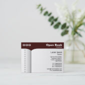 Open boek - Donkerbruin 330000 Visitekaartje (Staand voorkant)