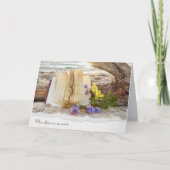 Open Boek en Bloemen op driftwood Kaart (Voorkant)