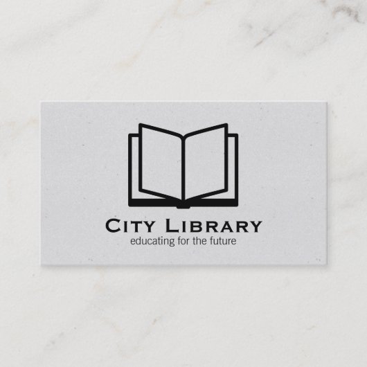 Open boek (grijze textuur) visitekaartje (Voorkant)