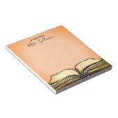 Open Boek Illustratie Leraar Gift Notitieblok (Schuin)