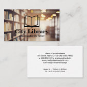 Open Boek Logo | Achtergrond openbare bibliotheek Visitekaartje (Voorkant / Achterkant)