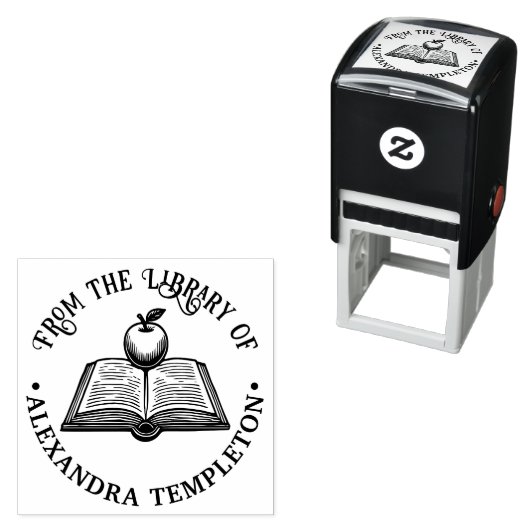 Open boek met Apple #1P met bibliotheekboeknaam Zelfinktende Stempel (In situ)