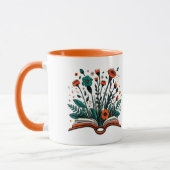 Open boek met ontluikende bloemen mok (Links)