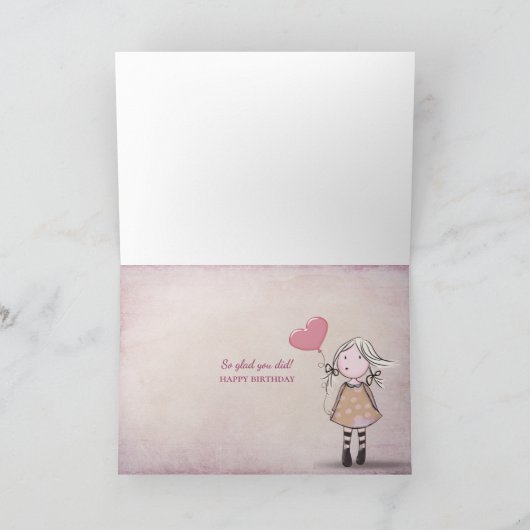 open boek met verjaardagsbericht kaart (Binnen)