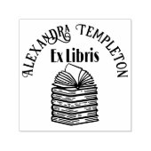 Open Boek op Book Stack R3 Library Boeknaam Zelfinktende Stempel (Design)