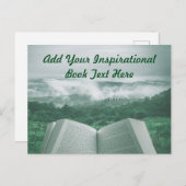 Open Boek past Groene Bomen van de Tekst aan Briefkaart (Voorkant / Achterkant)