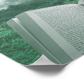Open Boek past Groene Bomen van de Tekst aan Poster (Hoek)
